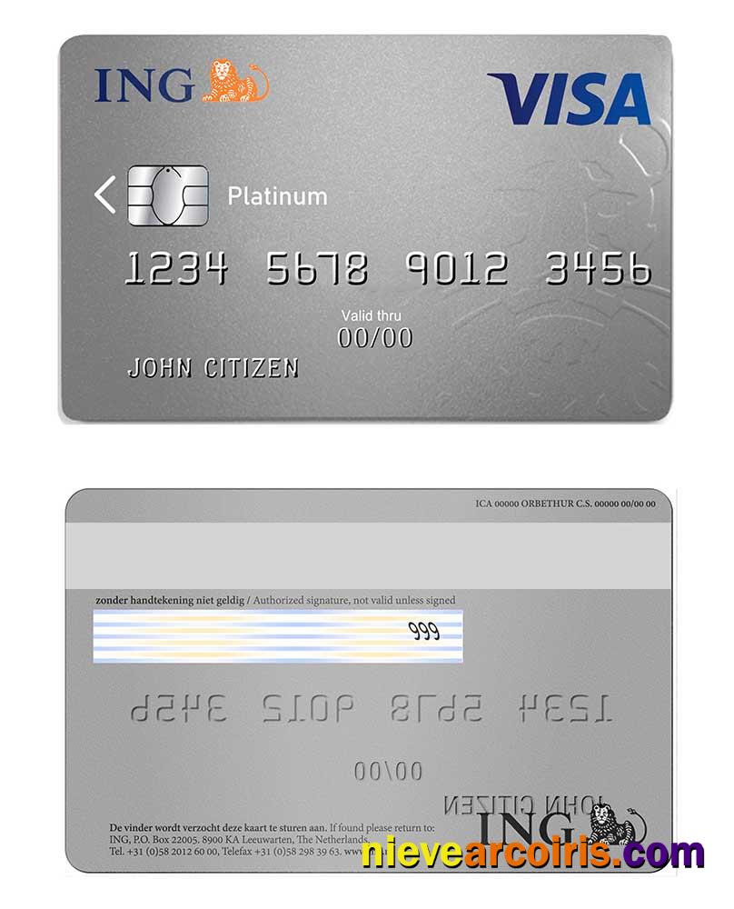 Netherlands ING Bank visa card